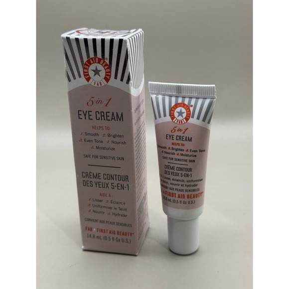 FAB First Aid Beauty 5 in 1 Eye Cream 0.5 oz new in box Smooth Brighten Nourish - Picture 1 of 2